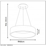 LUCIDE 46400/42/31 | Talowe Lucide visilice svjetiljka s mogućnošću skraćivanja kabla 1x LED 2340lm 3000K bijelo