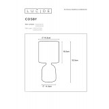 LUCIDE 47503/81/31 | Cosby Lucide stolna svjetiljka 32,5cm sa prekidačem na kablu 1x E14 bijelo, sivo