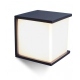 LUTEC 5184601118 | Box-Cube Lutec zidna svjetiljka kocka 1x E27 IP44 antracit siva, opal