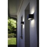 LUTEC 5189112118 | Gemini Lutec zidna svjetiljka oblik cigle 1x LED 1230lm 3000K IP54 tamno siva, prozirno