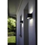 LUTEC 5189113118 | Gemini Lutec zidna svjetiljka oblik cigle 1x LED 700lm 3000K IP54 antracit siva, prozirno