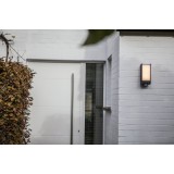 LUTEC 5193002118 | Qubo Lutec zidna svjetiljka četvorougaoni sa senzorom, svjetlosni senzor - sumračni prekidač elementi koji se mogu okretati 1x LED 800lm 3000K IP54 antracit siva, opal
