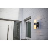 LUTEC 5198101118 | Cyra Lutec zidna svjetiljka cilindar elementi koji se mogu okretati 1x LED 950lm 3000K IP54 tamno siva, opal