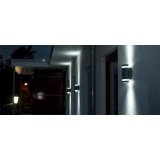 LUTEC 5604011118 | Focus-LUT Lutec zidna svjetiljka lučni 2x GU10 IP44 antracit siva, prozirno