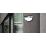 LUTEC 6908701001 | Bubble Lutec zidna svjetiljka sa senzorom, s prekidačem solarna baterija 1x LED 200lm 4000K IP44 plemeniti čelik, čelik sivo, opal