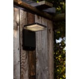 LUTEC 6943101012 | Moze Lutec zidna svjetiljka sa senzorom, s prekidačem solarna baterija, elementi koji se mogu okretati 1x LED 1000lm 4000K IP44 crno mat, prozirno