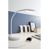 MARKSLOJD 106093 | Swan Markslojd stolna svjetiljka 45cm sa tiristorskim prekidačem jačina svjetlosti se može podešavati, USB utikač 1x LED 378lm 3000K bijelo