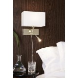 MARKSLOJD 106308 | Savoy-MS Markslojd zidna svjetiljka s prekidačem fleksibilna 1x E27 + 1x LED 485lm mesing, bijelo