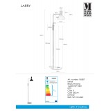 MARKSLOJD 106857 | Larry Markslojd podna svjetiljka 146cm sa tiristorskim prekidačem jačina svjetlosti se može podešavati 1x E27 krom, crno, bijelo
