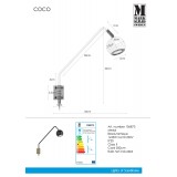 MARKSLOJD 106873 | Coco-MS Markslojd zidna svjetiljka sa prekidačem na kablu elementi koji se mogu okretati 1x GU10 antik bakar, crno