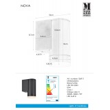 MARKSLOJD 106911 | Nova-MS Markslojd zidna svjetiljka 1x LED 300lm 3000K IP44 crno, acidni