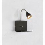 MARKSLOJD 107141 | Logi Markslojd zidna svjetiljka sa tiristorskim prekidačem jačina svjetlosti se može podešavati, USB utikač 1x GU10 crno, krom
