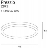 MAXLIGHT 2875 | Prezzio Maxlight stropne svjetiljke svjetiljka 1x LED 1500lm 3000K krom, prozirno