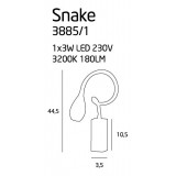MAXLIGHT 3885/1 | Snake Maxlight zidna svjetiljka s prekidačem fleksibilna 1x LED 180lm 3200K krom