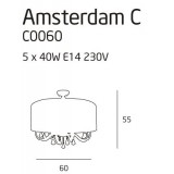 MAXLIGHT C0060 | Amsterdam Maxlight stropne svjetiljke svjetiljka 5x E14 krom, bijelo, prozirno