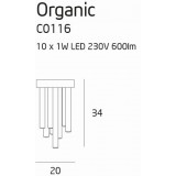 MAXLIGHT C0116 | Organic Maxlight stropne svjetiljke svjetiljka 10x LED 600lm 3000K crveni bakar