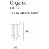MAXLIGHT C0117 | Organic Maxlight stropne svjetiljke svjetiljka 10x LED 600lm 3000K krom