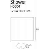 MAXLIGHT H0004 | Shower Maxlight ugradbena svjetiljka 60x60mm 1x MR16 / GU5.3 IP44 brušeni aluminij