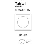 MAXLIGHT H0048 | MatrixM Maxlight ugradbena svjetiljka pomjerljivo 185x185mm 1x G53 / AR111 crno