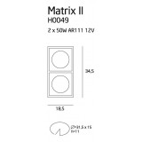 MAXLIGHT H0049 | MatrixM Maxlight ugradbena svjetiljka pomjerljivo 345x185mm 2x G53 / AR111 crno