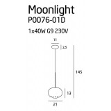 MAXLIGHT P0076-01D | MoonlightM Maxlight visilice svjetiljka 1x G9 krom, prozirno
