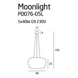 MAXLIGHT P0076-05L | MoonlightM Maxlight visilice svjetiljka 5x G9 krom, prozirno