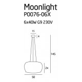 MAXLIGHT P0076-06X | MoonlightM Maxlight visilice svjetiljka 6x G9 krom, prozirno
