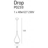 MAXLIGHT P0233 | Drop Maxlight visilice svjetiljka 1x E27 crno