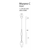 MAXLIGHT P0247 | Murano Maxlight visilice svjetiljka 1x LED 285lm 3000K krom, prozirno