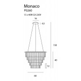 MAXLIGHT P0260 | MonacoM Maxlight visilice svjetiljka 15x G9 krom, prozirno