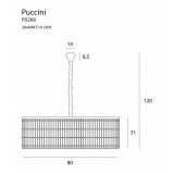 MAXLIGHT P0268 | Puccini Maxlight visilice svjetiljka 28x E14 krom, prozirno