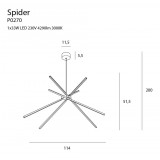 MAXLIGHT P0270 | SpiderM Maxlight visilice svjetiljka 1x LED 4290lm 3000K bijelo