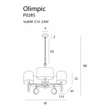 MAXLIGHT P0285 | Olimpic Maxlight luster svjetiljka 5x E14 krom, bijelo