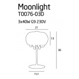 MAXLIGHT T0076-03D | MoonlightM Maxlight stolna svjetiljka s prekidačem 3x G9 krom, prozirno