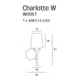 MAXLIGHT W0067 | CharlotteM Maxlight zidna svjetiljka 1x E14 krom, bijelo, prozirno