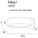 MAXLIGHT W0167 | TokyoM Maxlight zidna svjetiljka elementi koji se mogu okretati 1x LED 310lm 3000K crno, zlatno