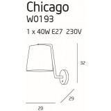 MAXLIGHT W0193 | Chicago Maxlight zidna svjetiljka s prekidačem 1x E27 bijelo