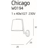 MAXLIGHT W0194 | Chicago Maxlight zidna svjetiljka s prekidačem 1x E27 crno