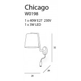 MAXLIGHT W0198 | Chicago Maxlight zidna svjetiljka s prekidačem fleksibilna 1x E27 + 1x LED krom