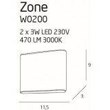 MAXLIGHT W0200 | Zone Maxlight zidna svjetiljka 2x LED 470lm 3000K IP44 bijelo