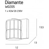 MAXLIGHT W0205 | Diamante Maxlight zidna svjetiljka 1x G9 krom, prozirno