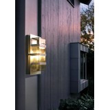 NORLYS 862GA | Boden Norlys zidna svjetiljka 1x E27 IP54 sivo, prozirno