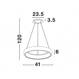 NOVA LUCE 8105618 | Albi-NL Nova Luce visilice svjetiljka - TRIAC okrugli jačina svjetlosti se može podešavati, s mogućnošću skraćivanja kabla 1x LED 1950lm 3000K bijelo