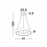 NOVA LUCE 8105619 | Albi-NL Nova Luce visilice svjetiljka - TRIAC okrugli jačina svjetlosti se može podešavati, s mogućnošću skraćivanja kabla 1x LED 1950lm 3000K sivo, bijelo