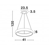 NOVA LUCE 8105620 | Albi-NL Nova Luce visilice svjetiljka - TRIAC okrugli jačina svjetlosti se može podešavati, s mogućnošću skraćivanja kabla 1x LED 1950lm 3000K crno mat, bijelo