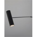 NOVA LUCE 9061429 | Voice Nova Luce podna svjetiljka 250cm s prekidačem s mogućnošću skraćivanja kabla 1x LED 960lm 3000K crno mat