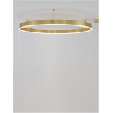 NOVA LUCE 9063606 | Motif Nova Luce stropne svjetiljke svjetiljka - TRIAC okrugli jačina svjetlosti se može podešavati 1x LED 4552lm 3000K zlatno, opal