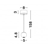 NOVA LUCE 9103212 | Nocci Nova Luce visilice svjetiljka s mogućnošću skraćivanja kabla 1x LED 220lm 3000K crno