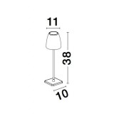 NOVA LUCE 9121911 | Colt Nova Luce nosiva, stolna svjetiljka sa dodirnim prekidačem jačina svjetlosti se može podešavati, baterijska/akumulatorska, USB utikač 1x LED 207lm 3000K IP54 bijelo, opal