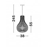NOVA LUCE 9138061 | Soho-NL Nova Luce visilice svjetiljka s mogućnošću skraćivanja kabla 1x E27 bezbojno, smeđe